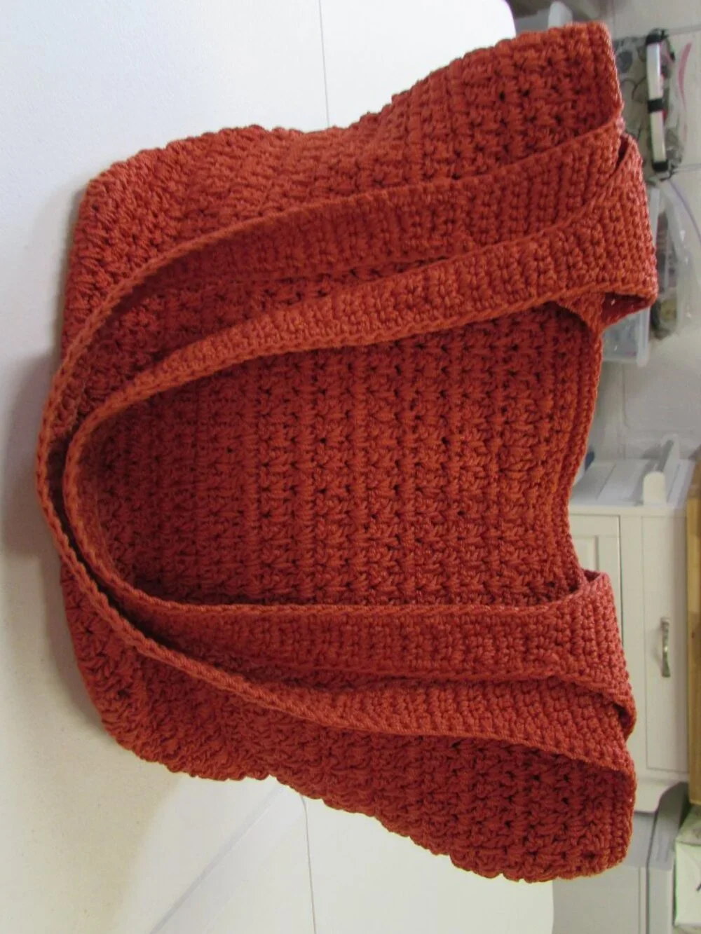The Sak Orange Double Handle Lined Hobo Shoulder Bag